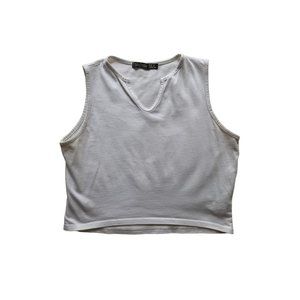 Boohoo white crop top side US8